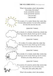 What´s the Weather Like - SONG - ESL worksheet by anglisti