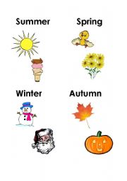 English worksheet: Season flashcards