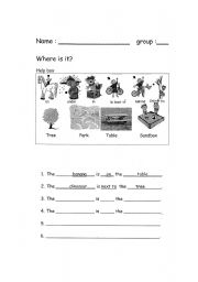 English worksheet: Where is it?