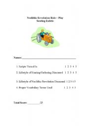 English Worksheet: Neolithic Revolution Role Play