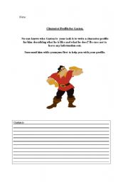 English worksheet: Describe Gaston
