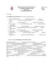 English Worksheet: simple past and past perfect