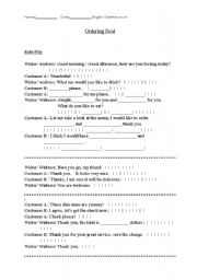 English worksheet: Ordering Food - Especially designed for Chinese ESL students
