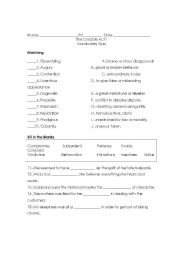 English Worksheet: The Cucible Vocabulary Quiz Act 1