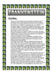 Frankenstein (reading - 2 pages)
