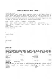 English worksheet: Count and NonCount Nouns part 2