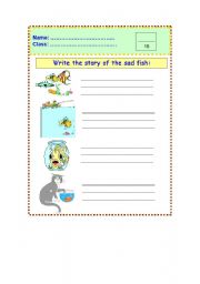 English Worksheet: Write the story of the sad fish ?