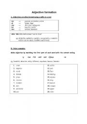 English Worksheet: Adjective formation