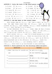 English Worksheet: The Simple Present Tense