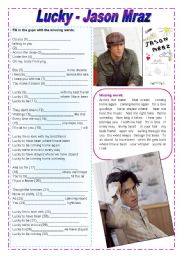Lucky - Jason Mraz - While Listening Activities - 4 pages - fully editable (The Brazilian soap opera 