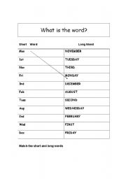 English worksheet: What is the word?