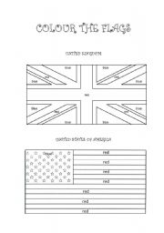 Colour the flags (UK and USA)