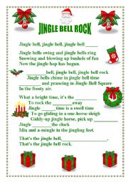 Jingle Bell Rock fill-in-the-gaps worksheet