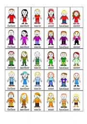 English Worksheet: 5 families fish card game (family - colours)