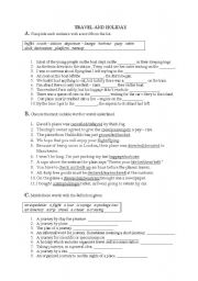 English Worksheet: travel and holiday