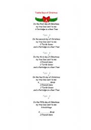 The 12 days of Christmas. Fill in the gaps.