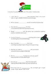 English Worksheet: VERB REVIEW