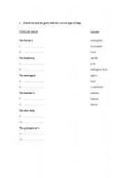 English worksheet: Shops and shopping vocabulary worksheet