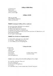 English Worksheet: Asking to think about ...