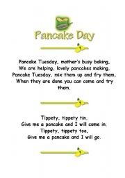 English worksheet: Pancake Poems
