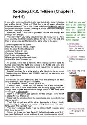 English Worksheet: Reading The Lord of the Rings by J.R.R.Tolkien - with exercises (Part 5)