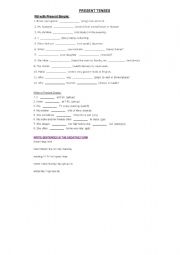 English worksheet: Present Tenses 1