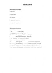 English Worksheet: Present Tenses 2