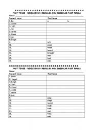 English worksheet: Revision on Past forms