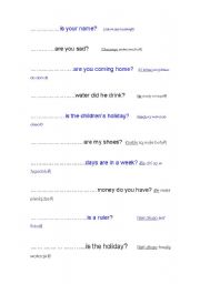 English worksheet: Focus on Questioning
