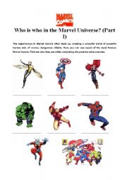 English Worksheet: Marvel Comics Superheroes - Passive Voice Exercise