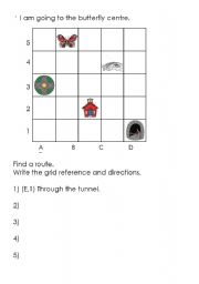 English worksheet: directional language. finding a route.