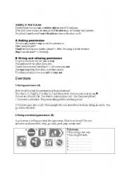 English Worksheet:  the different uses of the modal can