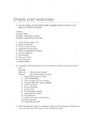 English worksheet: Simple past exercises