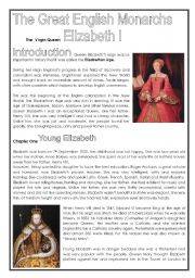 Queen Elizabeth I (2nd part of history series - four pages)