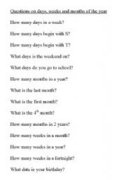 English Worksheet: days_weeks-months