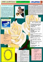 English Worksheet: WHAT A WONDERFUL WORLD - LOUIS ARMSTRONG - PART 01