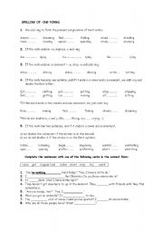 English worksheet: present continous