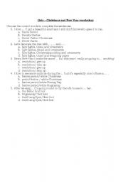 English Worksheet: xmas quiz