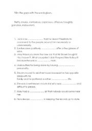 English Worksheet: characteristics of people