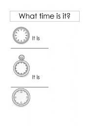 English Worksheet: What time is it?