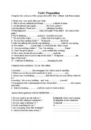 English Worksheet: VERB+PREPOSITION