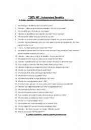 English Worksheet: 60 sample IBT TOEFL speaking questions