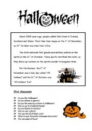 English Worksheet: HALLOWEEN 1