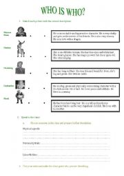 English worksheet: Shrek: whos who? 