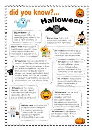 Did you know... Halloween - ESL worksheet by intothefire