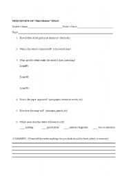 English Worksheet: Peer Review