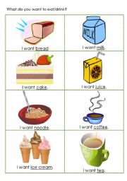 what do you want to eat/drink? - ESL worksheet by chibimaruko_chan8
