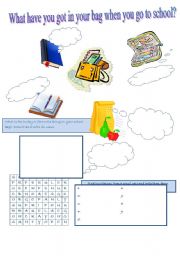 English Worksheet: schoolbag&pencilcase