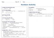 English worksheet: grammar revision worksheet