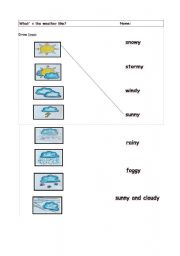 English worksheet: Weather Adjectives